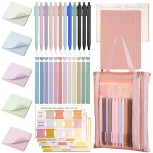 Bible Study Supplies,Bible Journaling Kit,Bible Study Kit with Journal,12 No Bleed Highlighters,12 Gel Pens,75 Tabs, 400 Sticky Notes,Christian Gifts for Women Men (Pink)
