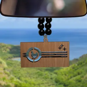 Manu’a Samoa Ornament- 1/4 Inch Thick Wood Cherry Hickory Mahogany Unfinished 4-4.5 Inches Long Side Stylish Accessory