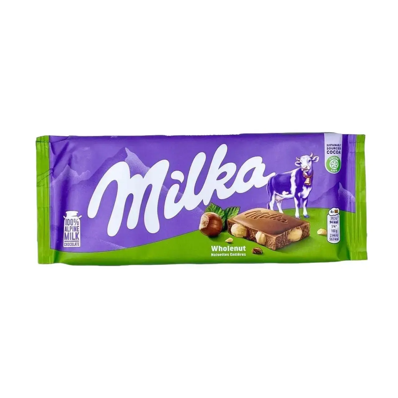 Milka Wholenut Hazelnut Chocolate 100Gr Milka Wholenut Hazelnut Chocolate 100Gr