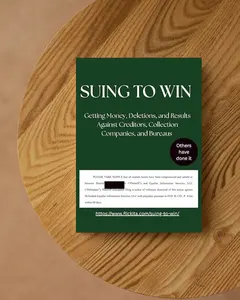 Rickita Suing to Win Book for Credit Repair and Court Success Legal Empowerment Financial Guide