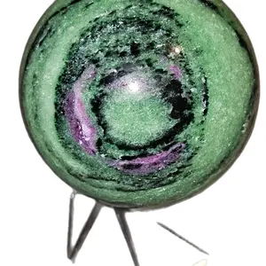 Natural Ruby Zoisite Crystal Sphere (UV Reactive) beauty natural crystal