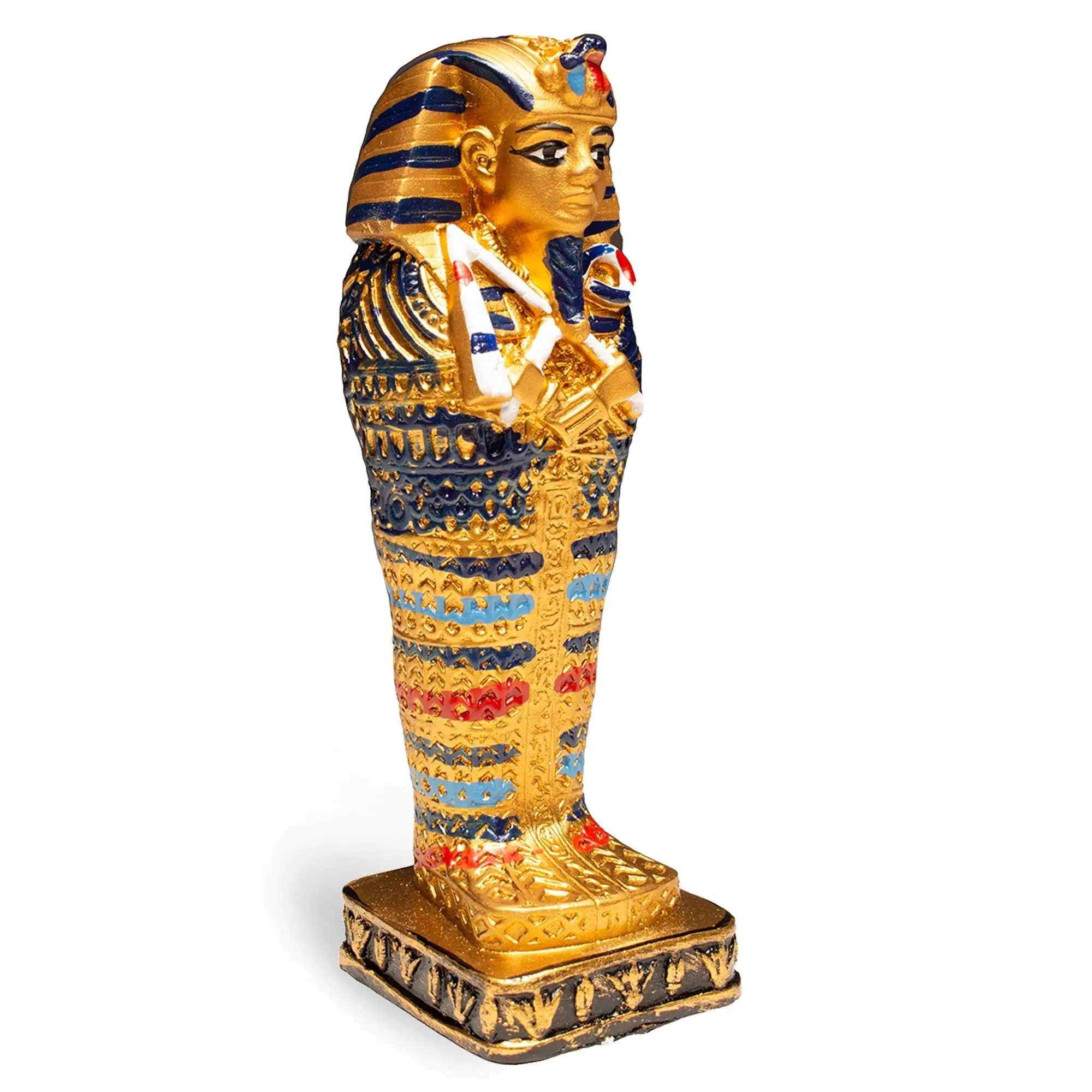 Handcrafted Small Size Gypsum Stone Egyptian Sarcophagus Statue - King Tut Figurine - Made in Egypt - Home Decor Boxes
