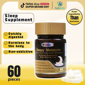 Brenox Sleep Support – Works in 30 minutes, safe and non-addictive Wake Up Refreshed.Powerful & fast-absorbing For ages 25–50 | 5mg Melatonin + Vitamin B6 | Natural & Non-Addictive . 60 Tablets (2-Month Supply) – Drug-Free,  Anxiety Dietary