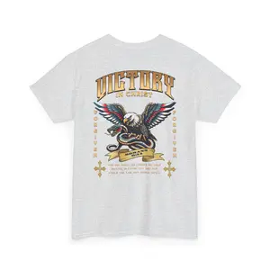 FaithInGraceDesign Men's Christian Short-Sleeve T-Shirt - Vintage Eagle American Style, Elastic Ribbed Knit Smooth Fabric, Fitted Round Neck, Romans 6:14 Print, Summer Casual Faith Menswear, Shortsleeve