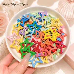 30/50/62pcs Colorful Star Shaped Hair Clips, Cute Hair Accessories for Women, Suitable for Thick Hair, Fashion Hair Accessories for Party, Everyday Accessories