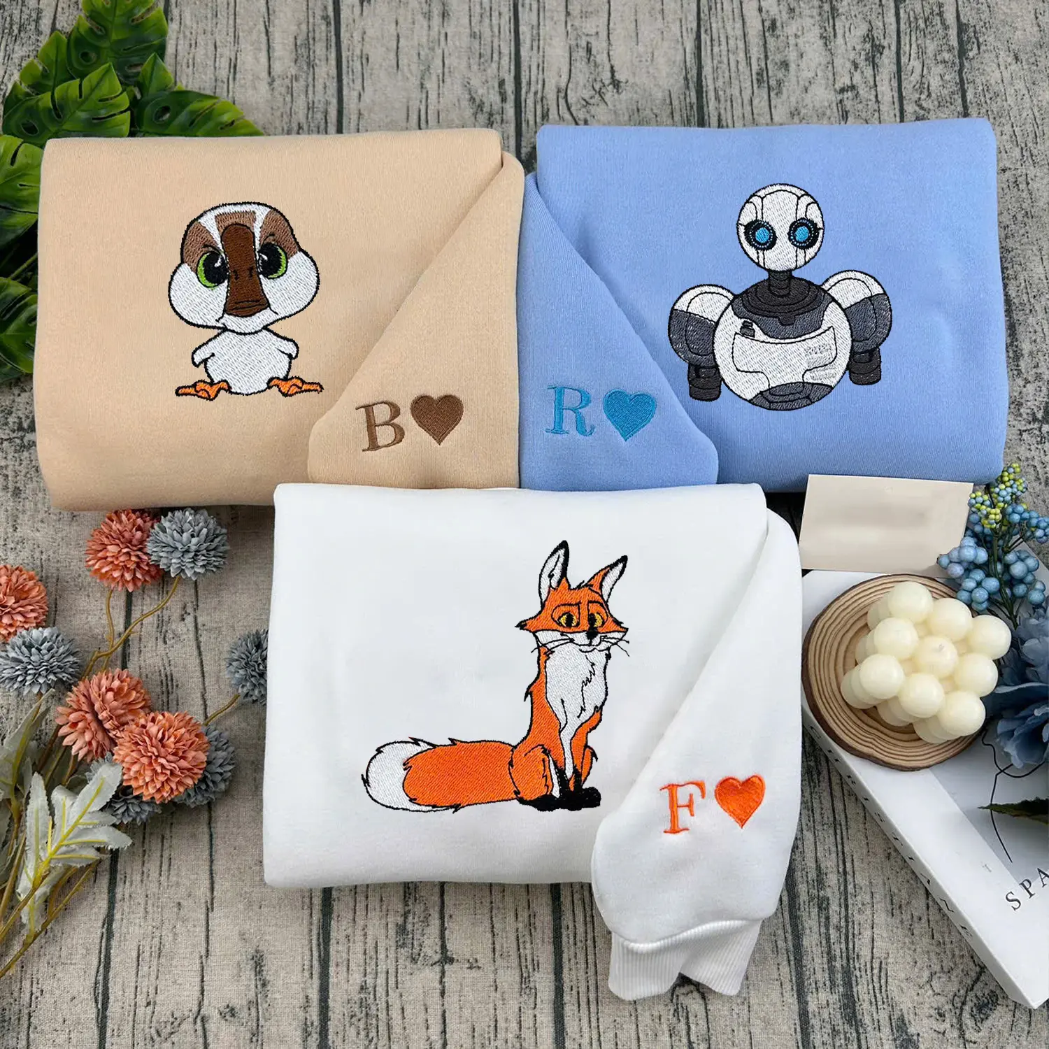 The Wild Robot 2024 Movie Cartoon Embroidered Sweatshirt, The Wild Robot Roz Brightbill Fink Sweatshirt Hoodie, Friends Sweatshirt, Gifts For Besties, Christmas Gifts