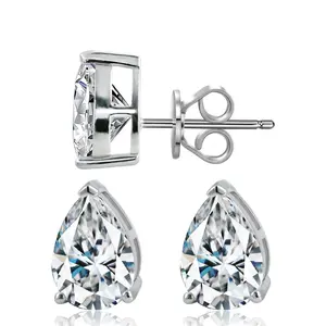 Pear Cut Stud Earrings D Color VVS Synthetic Moissanite Stud Unisex Earrings Birthday Anniversary Mother's Day Gifts for Men Women