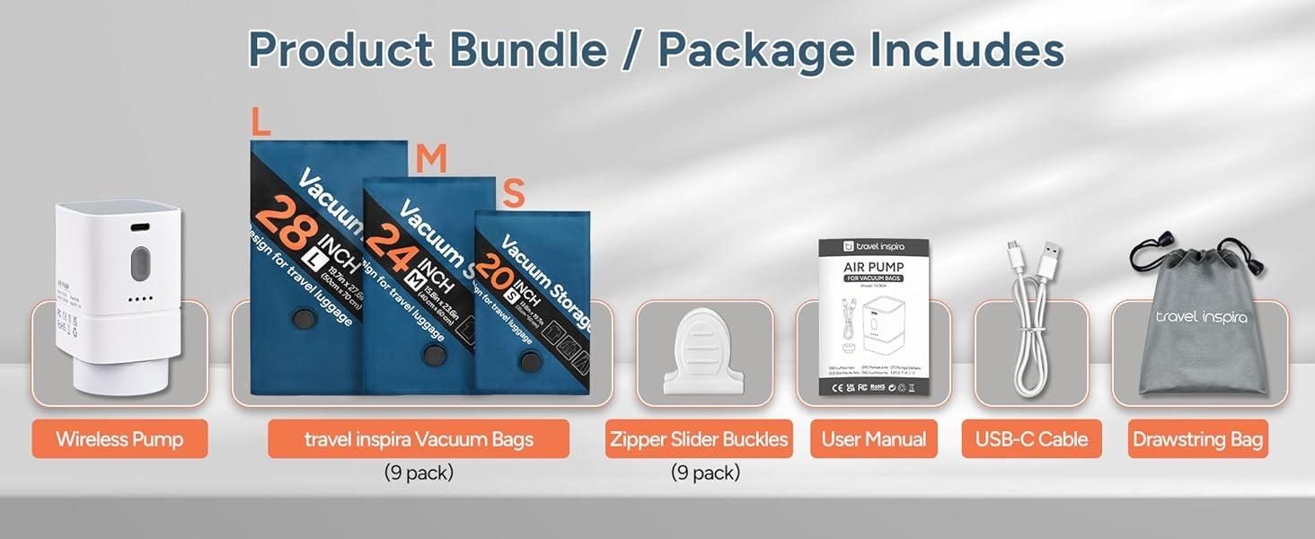 9 Pack Vacuum Storage Bags for Travel, with Wireless Rechargeable Air Pump, Privacy Protection Oxford Cloth Space Saver Bags Compression Bags Reusable for Clothes, Luggage, Suitcase, Backpack, Home 9 Pack Vacuum Storage Bags for Travel, with Wireless Rechargeable Air Pump, Privacy Protection Oxford Cloth Space Saver Bags Compression Bags Reusable for Clothes, Luggage, Suitcase, Backpack, Home