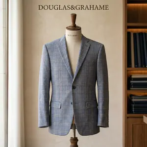 Men's Spring Plaid Blazer. Lightweight, wrinkle-resistant, and lined with a classic check. Ideal for casual Fridays, spring weddings, dates, or semi-formal occasions—Douglas & Grahame