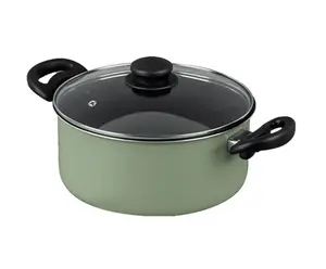 stays 7 Piece Nonstick Aluminum Pots and Pans Cookware Set, Green