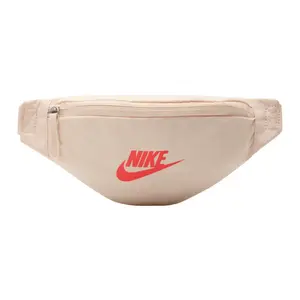 Nike Heritage Logo Print Fabric Waist Bag for Men and Women in Pink