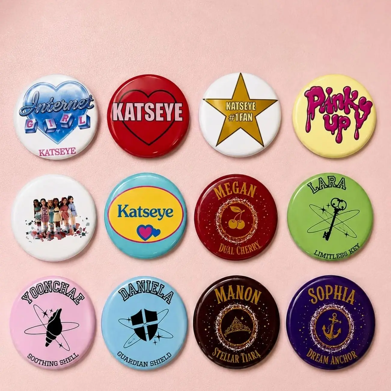Katseye buttons/pins for eyekons