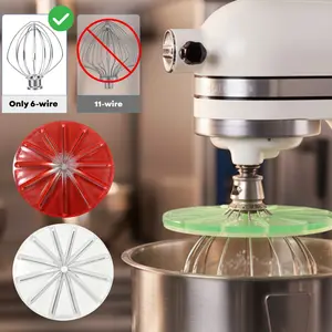 for KitchenAid Compatible with 4.5qt & 5qt Tilt-Head Stand Mixers 6-Wire Whisk Splash Guard - Anti-Splatter Baffle & Mixing Head Accessory, Durable Plastic Shield for, Cakes,, Egg Wash, Soup Blending (Stand Mixer Accessory)