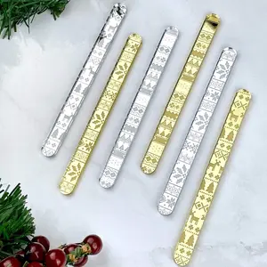 Christmas Pattern Engraved Acrylic Cakesicle Popsicle Sticks in Mini and Standard Sizes (SET of 6)