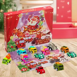 1 Piece Advent Calendar 2025, with 24 Pull-Back Cars Countdown to Christmas, Car 24-Day Christmas Countdown Set, Car 24-Day Countdown Gift