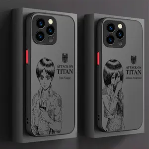 Attack on Titan Eren Couple Cool Black Phone Cases For iPhone 17 16 15 14 13 12 Promax Pro Air Plus Shockproof Matte Protective Cover