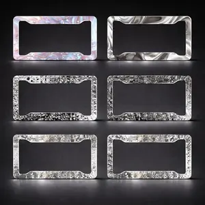 Metallic Holographic License Plate Frame, Chrome Disco Ball, Y2K Auto Decor