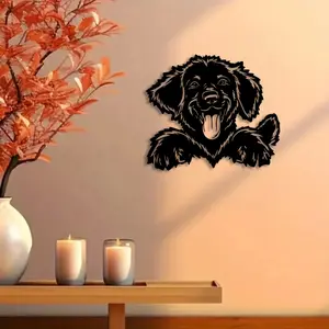 1pc Black Lab Metal Wall Art, Black Lab Statue Mural, Perfect for Bedroom Wall, Easter Decor, Ideal Gift for Couples, Anti-Corrosion Metal