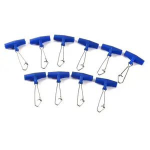 25PCS Heavy Duty Fishing Line Sinker Slides Blue Plastic Head Swivel with Duo-lock Nice Snap Fishing Sinker Slider Fishing Swivels Snap Swivels for Fishing