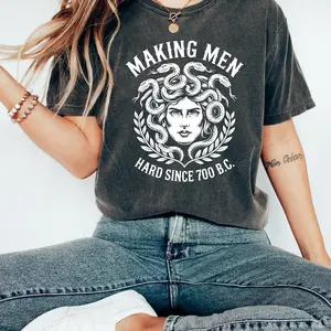 Making Men Hard Since 700 BC Funny Feminist Medusa T-Shirt, Greek Mythology Graphic Tee for Women Men, Bold Ancient History Humor Shirt