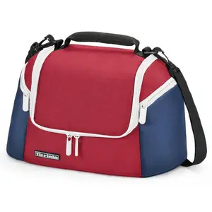 Tirrinia Insulated Lunch Box for Women Men, Clashing Colors Design, Tote Bag for Office Work, with 2 Zipper Pockets