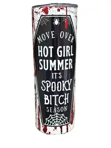 Hot Girl Summer Horror Slices - 20oz oz 20 oz. 20oz. Skinny Sublimation Tumbler Cup - Amy's Tumbler Junkies - Your Favorite Tumbler Shop!