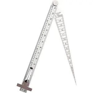 Stainless Steel Taper Welding Gauge Test Welding Taper Gap Gauge Depth Ruler Hole Inspection Tool