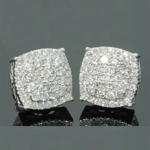 1 Pair Gorgeous Elegant Cubic Zirconia Stud Earrings For Women For Wedding Engagement Anniversary Party Jewelry Valentine's Day Gift Copper Inlaid Zircon Ear Studs High Quality Earrings Shining Earrings