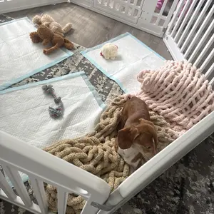 Plastic Pet Playpen, Durable Puppy Playpen with Lockable Door and Non-Slip Bottom, Portable Indoor Outdoor Puppy Pen