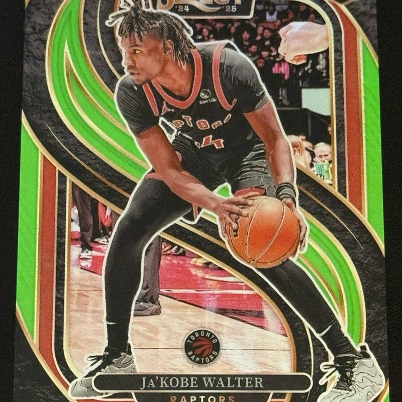 BASKETBALL- 2024-25 Panini Select - Ja'Kobe Walter Lime Green /75 Rookie Card Premier Level - Toronto Raptors sports  cards