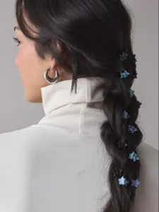 15pcs Blue Mini Matte Star Hair Claw Set, Cute Small Clamps for Girls, Perfect for School, Daily Wear & Casual Hairstyles, Hair Clips, Hairpins