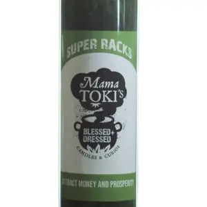 Mama Toki’s Super Racks Candle | Hand-Dressed for Wealth, Luck & Prosperity | Attract Money, Business Success, & Gambling Wins | Add to Cart Now | Money Candle for Fast Results & Abundance Rituals