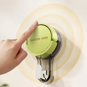 Strong No-Drill Suction Cup Hook, Seamless Wall Hook for Bathroom Kitchen Glass Door, Plastic Hanging Storage Holder, Easy Install & Remove