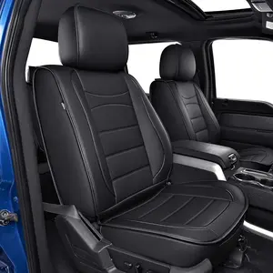 Faux Leather PU Leather Truck Seat Covers, 5 Seat Full Set Waterproof Breathable Full Coverage Airbag Compatible Custom Fit for Ford F150 2009-2026 F250 F350 F450 2017-2026 Pickup Truck Seat Cushion Protector tiktokshopspringglowup fathersdaygift