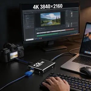 4K HDMI Video Capture Card, USB 3.0 Loop Out 1080P 60fps Game Capture Device for Live Streaming, Broadcasting