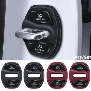 4 Pcs Car Door Lock Shock Absorbers, Silicone Buffer Covers, Silent Protection for Lexus Models, Universal Fit, Automotive Accessories