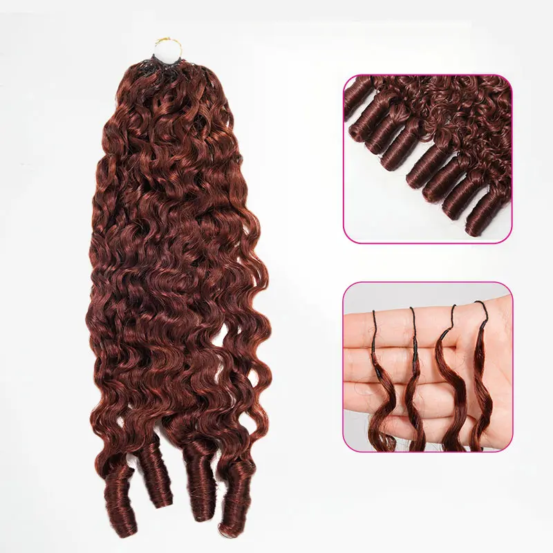 [NEW ARRIVAL] ISEE HAIR Reddish Brown Crochet Human Hair Burmese Curly Designed for Miracle Knots Pre Separated 50g/Pack Knotless Boho Braids Vacation Hair Plush Texture Wear Boho Knotless Summer Braids #TikTokShopBackToSchool #SohoChic