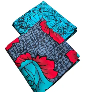 Teal and Gray Mix and Match African Print Fabric, Ankara Fabric, 100% Cotton Fabric, Wax Print Fabric, Gray Fabric