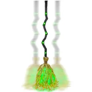 DR. DUDU Witches Broom Halloween Decor 35 Animated Light up Moving Broomstick with Spooky Sounds Dancing Magic Witch Broom for Indoor and Outdoor Porch Halloween Party Decorations,  Animated Prop, Lightweight Decoration, Weatherresistant De