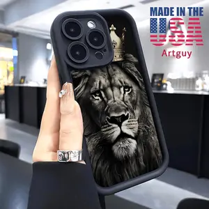 Case for iPhone 16 Pro Max 15 Plus 16E 14 13 12 11 XS XR Cool Crown Lion Advanced fashion gift Drop Protection Shockproof Soft Silicone smartphone Cover