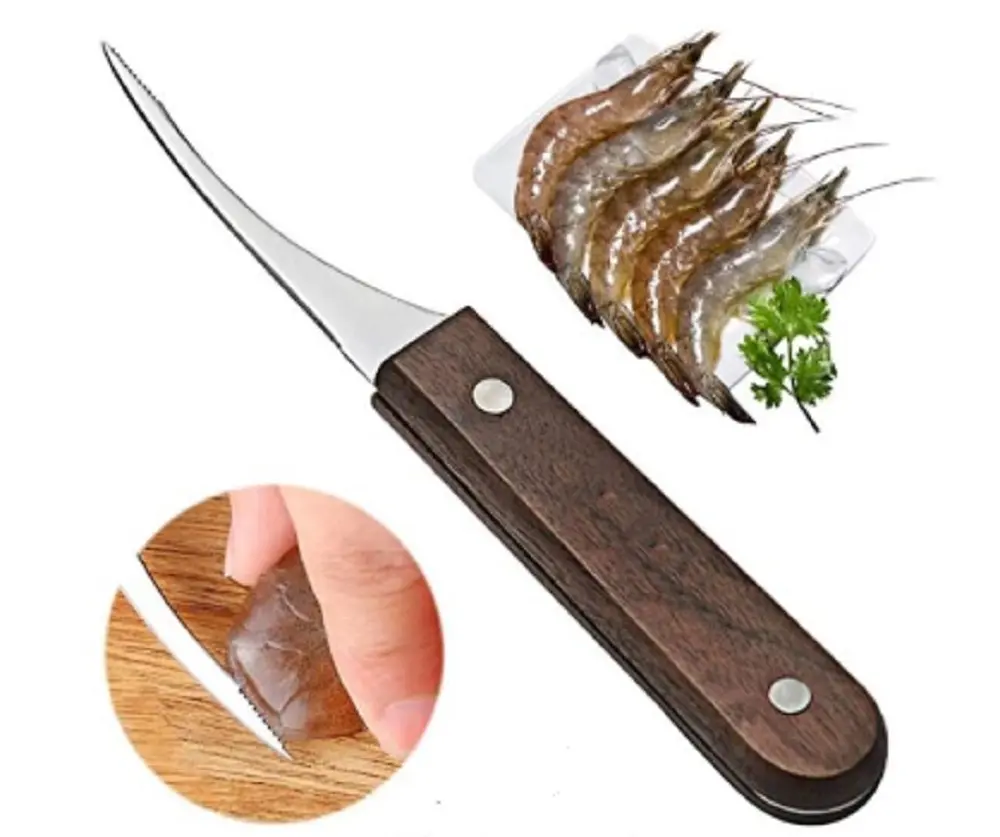 TIKA 2-Pack Stainless Steel Shrimp Peeler and Deveiner Tool for Quick Shelling and Cleaning