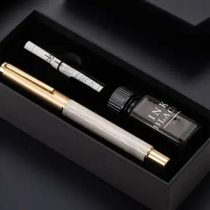 Premium Pen Gift Set for Business Office Calligraphy Signature Writing Smooth Resin Fountain Pen with Non-Slip Grip Replaceable Ink Cartridges Portable Pen Kit Includes 15ml Ink Writing Stationery Smooth Writing Pens