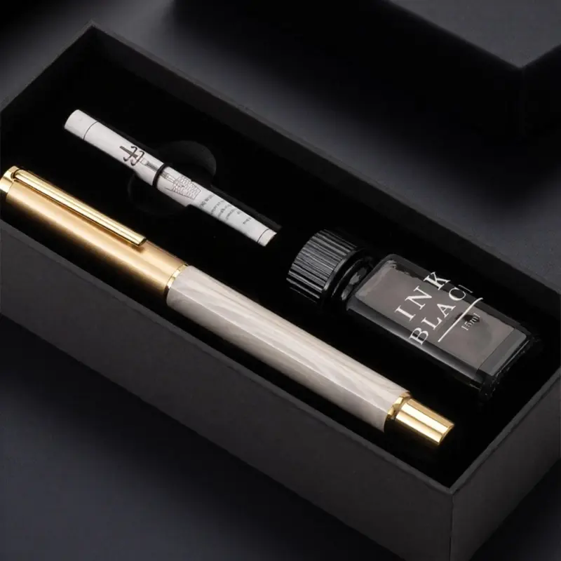 Premium Pen Gift Set for Business Office Calligraphy Signature Writing  Smooth Resin Fountain Pen with Non-Slip Grip Replaceable Ink Cartridges  Portable Pen Kit Includes 15ml Ink Writing Stationery Smooth Writing Pens -