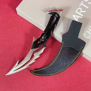 7inch 18cm Metal Katana Keychain Dagger Steel Blade Action Figure Anime Cosplay Accessories Iron Ninja Knife Key Prop Damascus Sword Black Sabre Medieval Sword Original Samurai Sabre Real Size Japanese Katana KeychainToy Gift