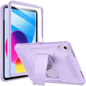 Z-PCS34  Case for iPad (A16) 11th Generation 11-inch 2025, iPad 10th Generation 10.9-inch 2022, with Built-in Screen Protector and Kickstand, Rugged Full Body Protective Cover - Violet