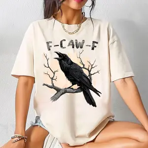 Black Bird TShirt, Funny Crow Tee, F-Caw-F Shirt, Black Crow Sweatshirt, Raven, Premium Soft Unisex Hoodie