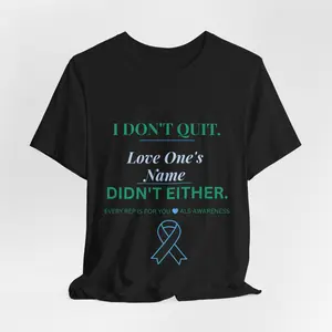 Personalized ALS Awareness Shirt | I Don't Quit | Gym Workout ALS Gift | Custom Name Memorial Shirt | Fitness ALS
