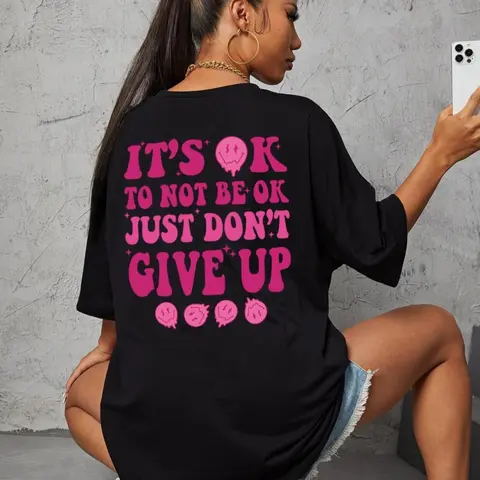 Women's Plain / Letter & Slogan Print Tee, Fashion Casual Streetwear Knit Crew Neck T-shirt for Daily Holiday Vacation Outdoor Wear, Ladies Clothes for All Seasons Top, Graphic Tee