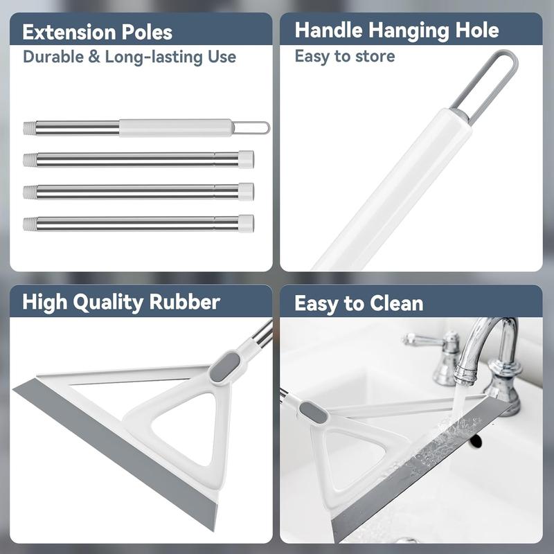 Multifunction magic broom squeegee broom for floor rubber broom silicone broom for floor cleaning magic broom sweeper for living room kitchen bathroomeasy dry the glass grey 54 inch