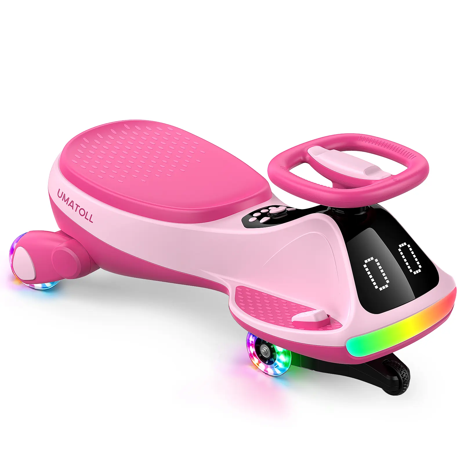 UMATOLL Next-Gen Electric Wiggle Car with Pedal, Ride On Toys, Twist Car for Kids Ages 3 and Up Anti-Rollover Flashing Wheels Bluetooth Music Boys Girls Gifts Devil Drift Car 【DealsForYouDays】